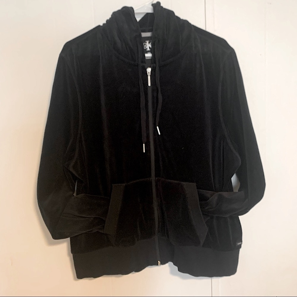 Women’s CALVIN KLEIN - Black Velvet Performance Hoodie - Size XXL